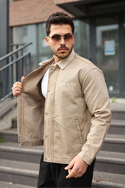 LTC Jeans Ανδρικό μπουφάν από καμβά VISON με κανονικό φερμουάρ, κουμπώματα κα...