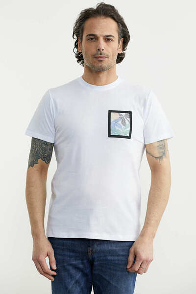 Sam Tricou Basic cu imprimeu - Alb