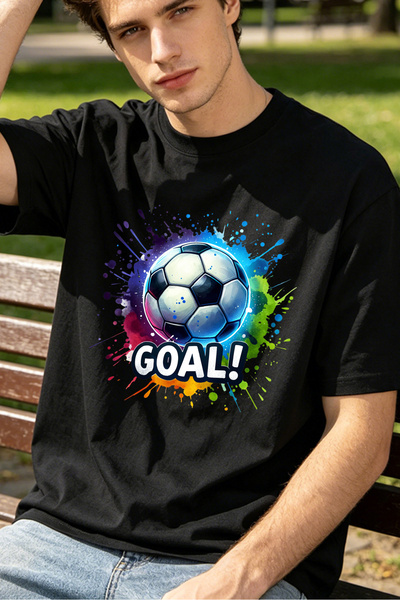 Fleck Casual Style T Shirts For Men Soccer Ball Goal Personalized Shirts