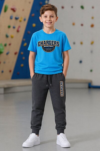 armicem Armikids Boys' New Season Printed T-Shirt Ribbed-Elastic Bottom-Top Set
