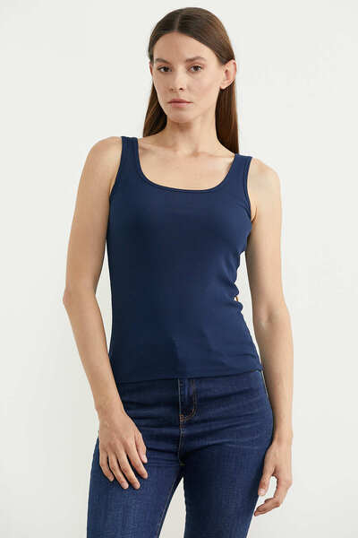 Sementa Βαμβακερό Αθλητικό Μπλουζάκι με Χοντρές Τιράντες - Ναυτικό Μπλε