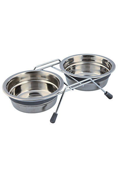 Trixie Set 2 Castroane Inox Cu Suport Metalic, 2x0.45 l/13 cm/27x6x15 cm, 25231