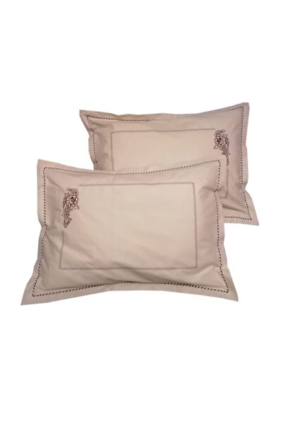 Casa Bucuriei Set of 2 Embroidered Pillowcases 80 x 80 cm
