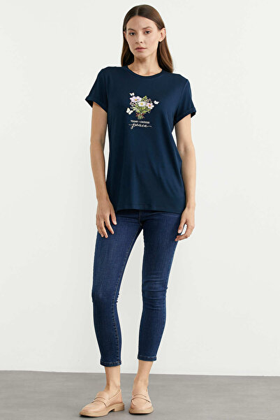 Sementa Κοντομάνικο μπλουζάκι με λεπτομέρεια εκτύπωσης - Ναυτικό μπλε