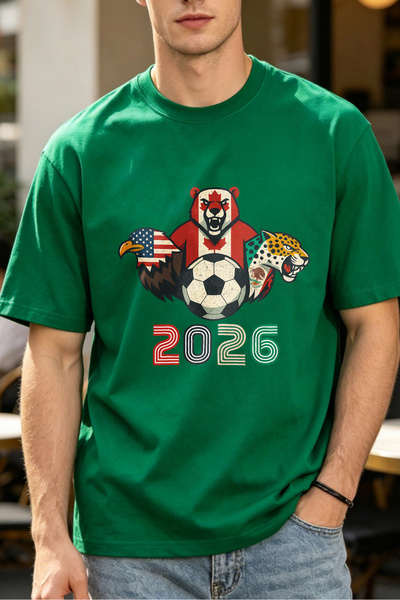 Fleck قمصان رجالية بأسلوب كاجوال لكأس العالم 2026، تصاميم رسومية لكرة القدم و...