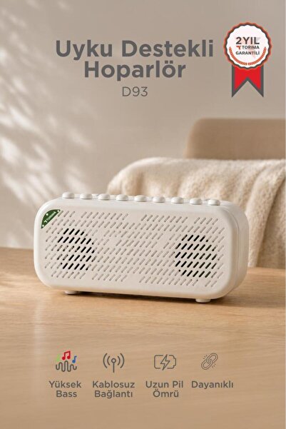 Torima Bluetooth Hoparlör Uyku Destekleyici Doğa Sesli Şarjlı Speaker D93 Beyaz