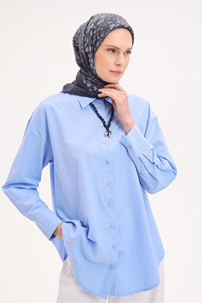 Silk Home وشاح تينسل مونار بنمط حجري أزرق بترولي 90x90
