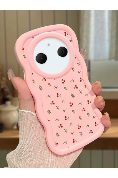 Hontinga Redmi A3 Pro Compatible Shockproof Simple Pink Silicone Phone Case F...