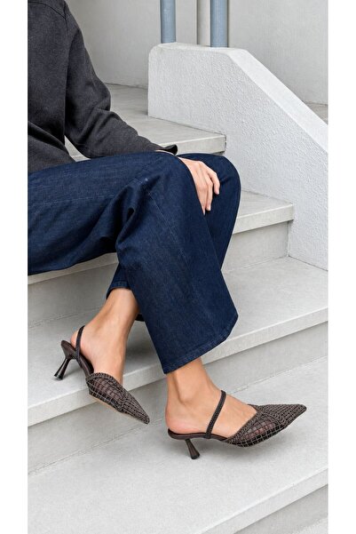 ESSO LA MİA Ravelle Pointed Toe Knitted Lace Women's Heeled Shoes