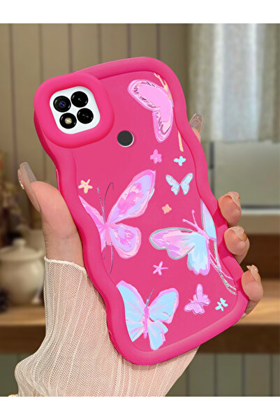 SLIMFELT Redmi 9C/10A Uyumlu Yüksek Kalite Kelebek Silikon Kılıf, Darbeye Kay...