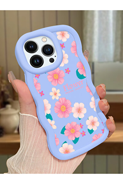 Hontinga iPhone 13 Pro Uyumlu Darbeye Dayanıklı Basit Mavi Silikon Telefon Kı...