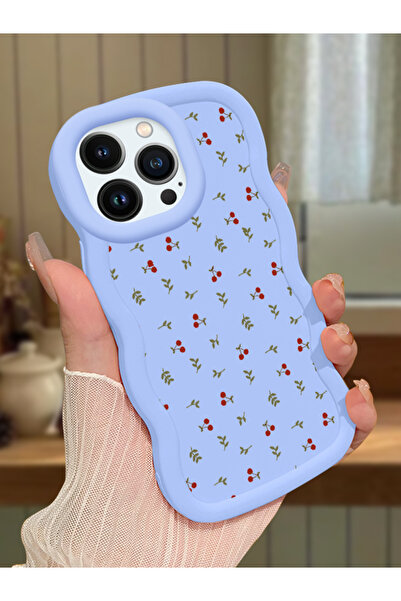 Hontinga iPhone 13 Pro Uyumlu Darbeye Dayanıklı Basit Mavi Silikon Telefon Kı...