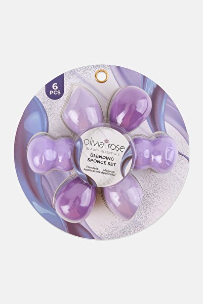 Olivia Rose Women 6 Pcs Beauty Blender Set, Purple