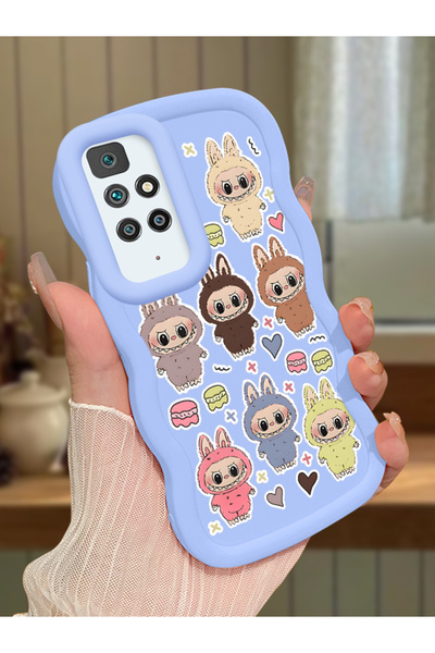 Hontinga Redmi 10 Compatible Shockproof Simple Blue Silicone Phone Case Labub...