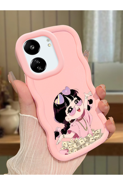 Hontinga Redmi 13C Uyumlu Darbeye Dayanıklı Basit Pembe Silikon Telefon Kılıf...