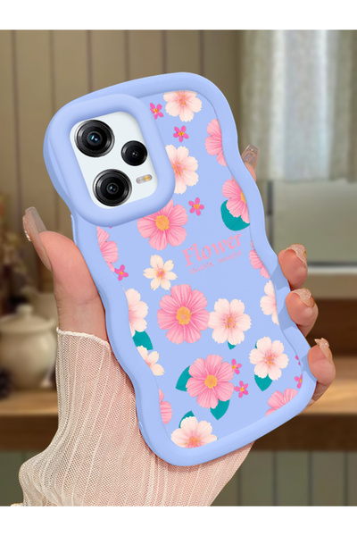 Hontinga Redmi Note 12 Pro 5G Uyumlu Darbeye Dayanıklı Basit Mavi Silikon Tel...