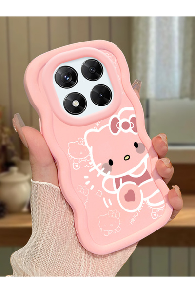 Hontinga Redmi Note 14 Pro 4G Uyumlu Darbeye Dayanıklı Basit Pembe Silikon Te...