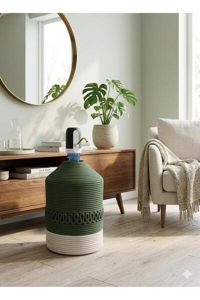 JÜTEX HOME Θήκη για μπουκάλια από άχυρο γιούτας με σχέδιο μπαμπού, εμφάνιση φ...