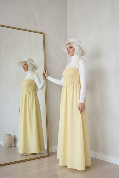 Zeneva Collection Long Strap Cotton Unlined Summer Dress