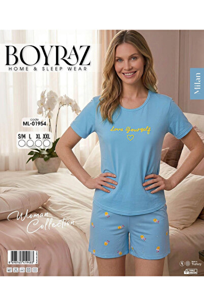 SS HOME CONCEPT Boyraz Ml-01954 Women's Milan Short Sleeve Shorts Set