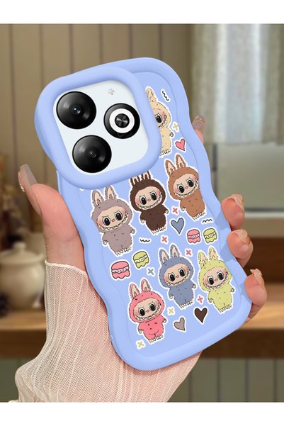 Hontinga Infinix Smart 8 Pro Compatible Shockproof Simple Blue Silicone Phone...