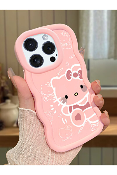 Hontinga iPhone 14 Pro Max Uyumlu Darbeye Dayanıklı Basit Pembe Silikon Telef...
