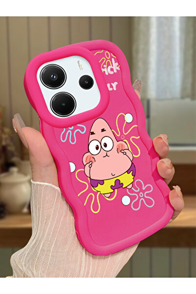 Hontinga Redmi Note 14 4G Uyumlu Darbeye Dayanıklı Basit Kırmızı Silikon Tele...