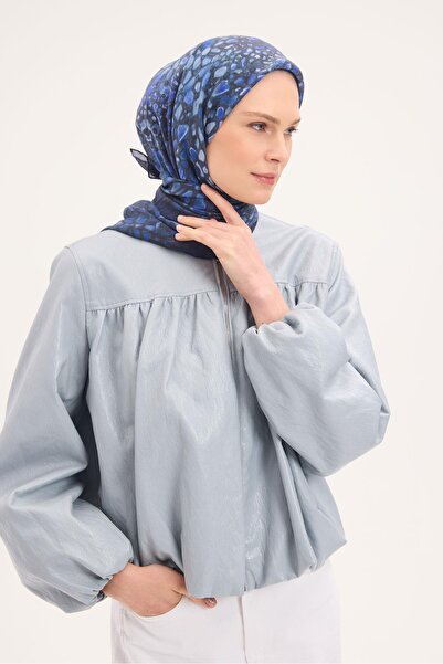 Silk Home وشاح تينسل مونار بنمط حجري باللون الأزرق الداكن 90x90