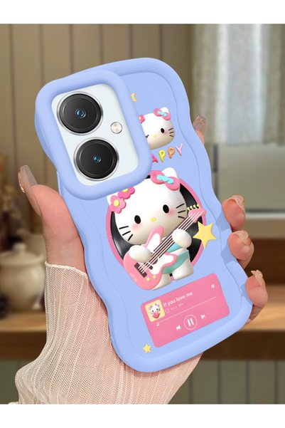 Hontinga Vivo Y27 Compatible Shockproof Simple Blue Silicone Phone Case Hello...
