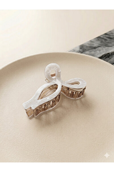 PABALAS Κλιπ μαλλιών με σχέδιο λευκού μαργαριταριού – Πολυτελές ακρυλικό κλιπ...