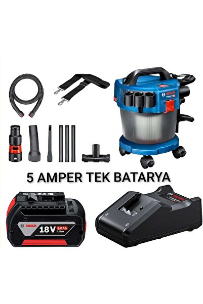 Bosch GAS 18V-10 L Profesyonel Akülü Islak Kuru Süpürge 5.0 Ah TEK Bataryalı ...