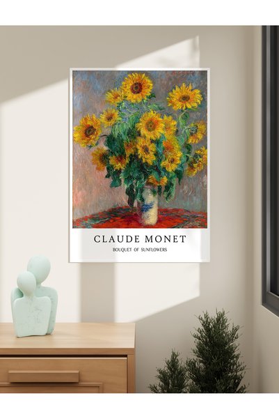 Carmen Claude Monet - Buchet de floarea-soarelui - Tablou înrămat (cu opțiuni...