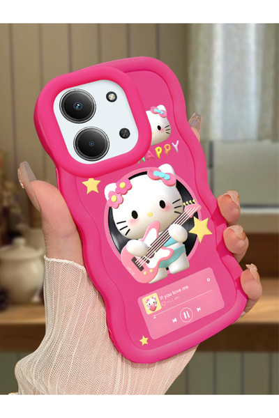 Hontinga Redmi 15C 5G Uyumlu Darbeye Dayanıklı Basit Kırmızı Silikon Telefon ...