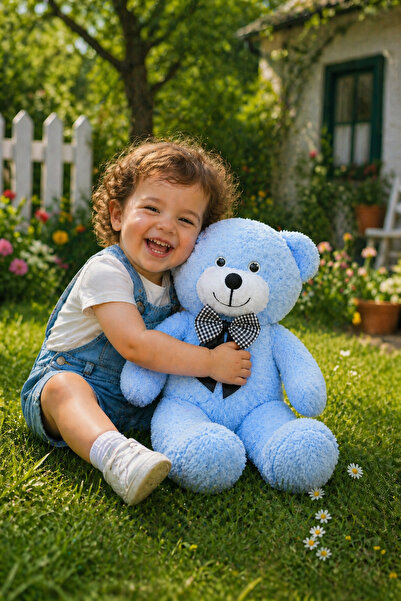 Özgüner Oyuncak 50 cm Sevimli Papyonlu Peluş Ayıcık - Yumuşak ve Kolay Taşına...