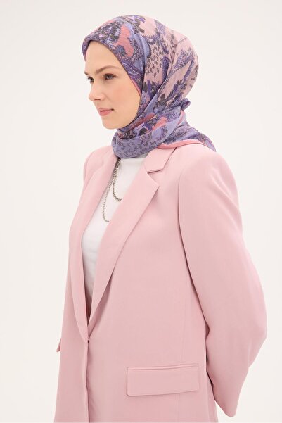 Silk Home وشاح تينسل مونار بنمط أرجواني 90x90