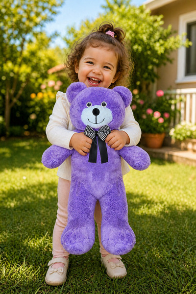 Özgüner Oyuncak 50 cm Sevimli Papyonlu Peluş Ayıcık - Yumuşak ve Kolay Taşına...