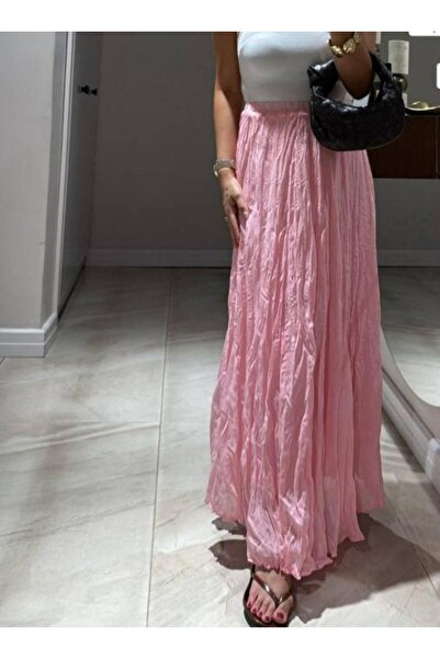 Qualia Butik Women's Lined Ribbed Elastic Waist Summer Skirt