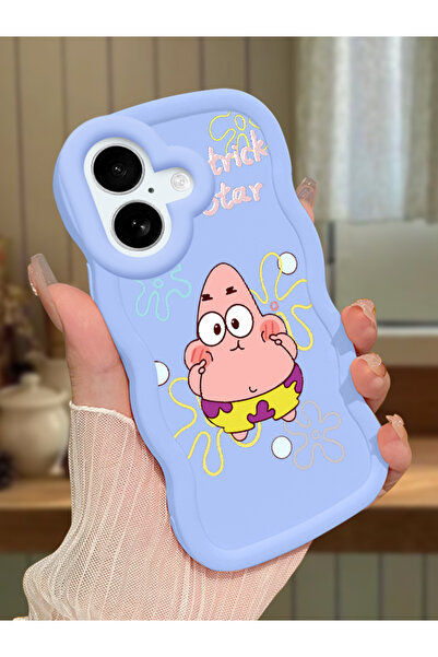 Hontinga iPhone 16 Plus Uyumlu Darbeye Dayanıklı Basit Mavi Silikon Telefon K...