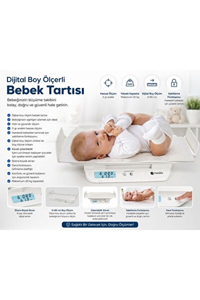 Mesitaş Dijital Boy Ölçerli Bebek Tartısı DB6802