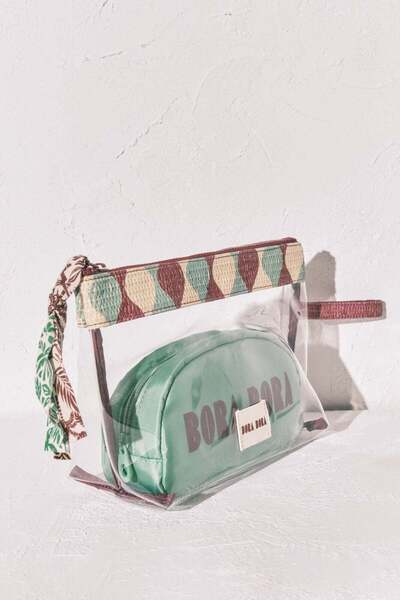 Women'secret Transparent and raffia pack of 2 vanity cases