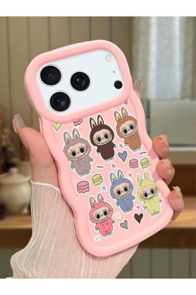 Hontinga iPhone 17 Pro Max Uyumlu Darbeye Dayanıklı Basit Pembe Silikon Telef...