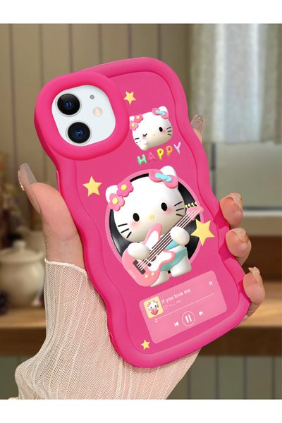 Hontinga iPhone 11 Compatible Shockproof Simple Red Silicone Phone Case Hello...