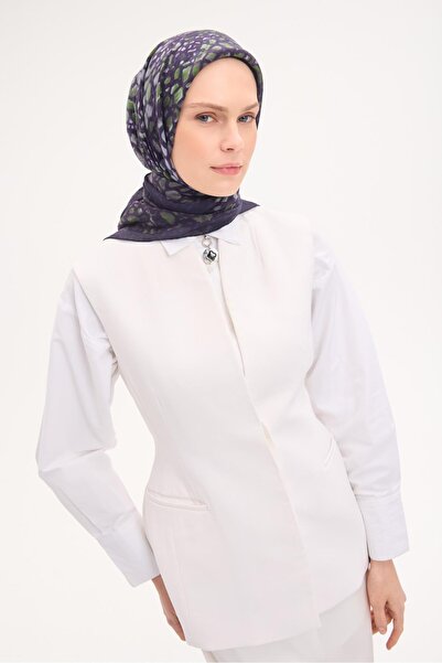 Silk Home وشاح تينسل مونار بنمط حجري أرجواني غامق 90x90
