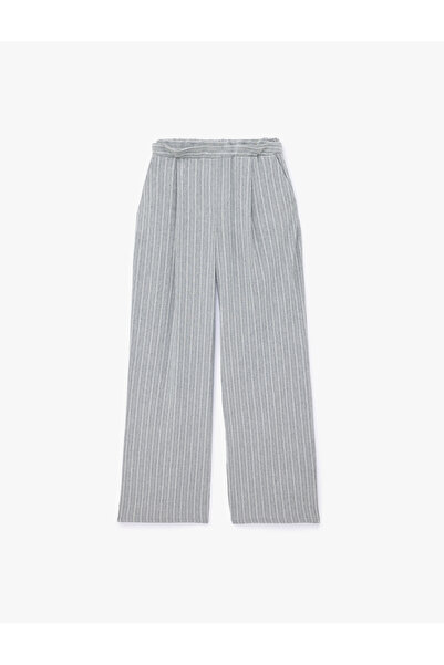 Koton Παντελόνι από ύφασμα με ρίγες, με ίσια φαρδιά μπατζάκια, με τσέπες και ...