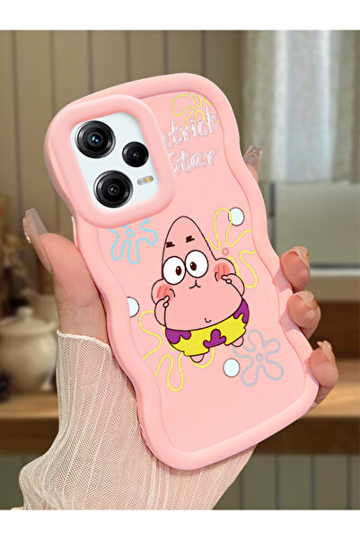 Hontinga Redmi Note 12 Pro 5G Uyumlu Darbeye Dayanıklı Basit Pembe Silikon Te...