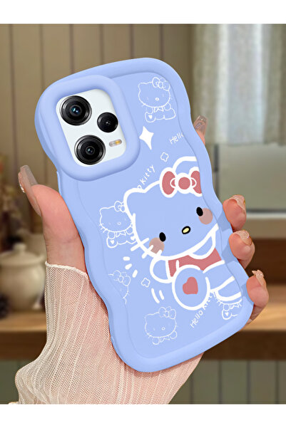 Hontinga Redmi Note 12 Pro 5G Uyumlu Darbeye Dayanıklı Basit Mavi Silikon Tel...