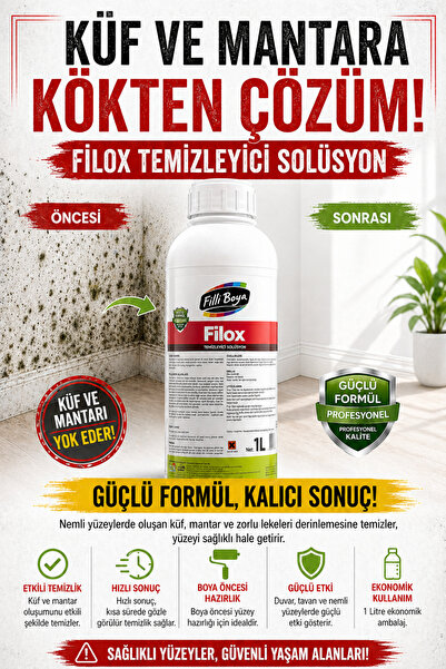 Filli Boya Filox Küf ve Mantar Temizleyici Solüsyon, Güçlü Etkili Yüzey Temiz...