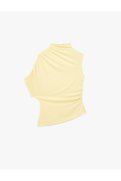 Koton Μπλούζα με στενή εφαρμογή, ασύμμετρη κοπή και ριχτό ψηλό γιακά