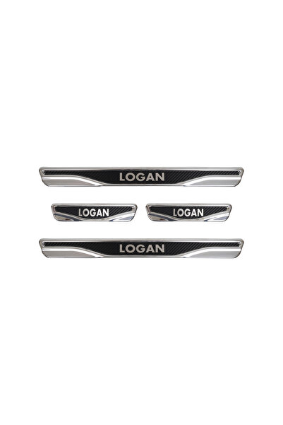 BRSPLAST Dacia Logan Uyumlu Kapı Eşiği Karbon Krom 4 Parça