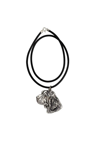 Art - Dog Clumber Spaniel I - Necklace with dog, silver-plated pendant for do...